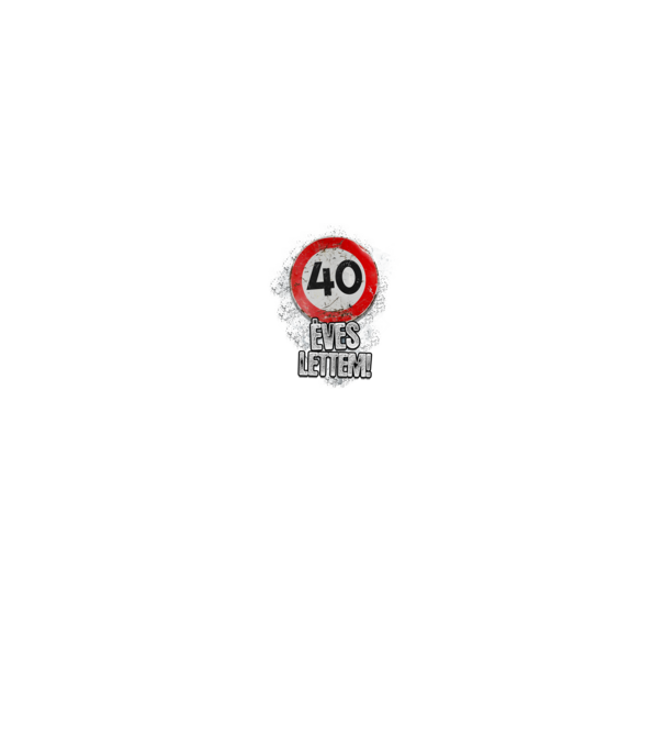 Speedlimit 40 éves minta fekete pólón