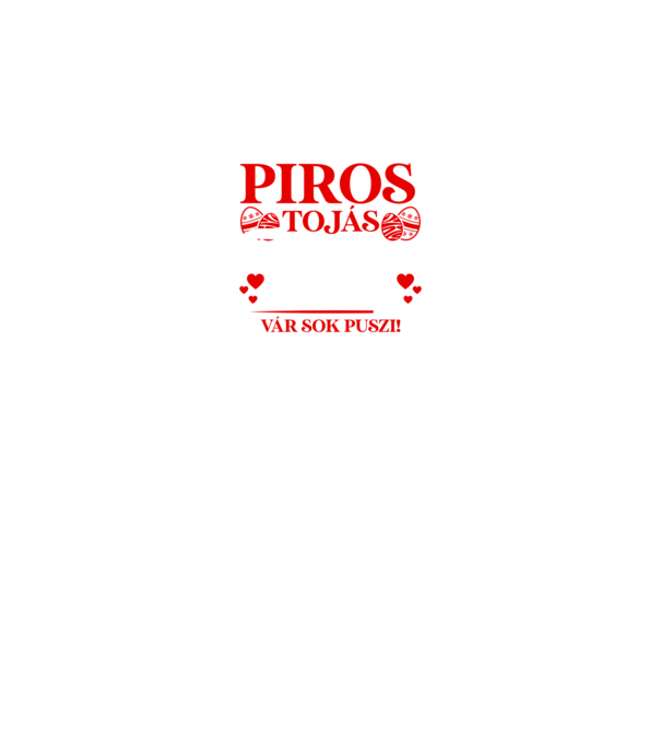 Piros tojás fehér nyuszi Anya leszek minta fekete pólón