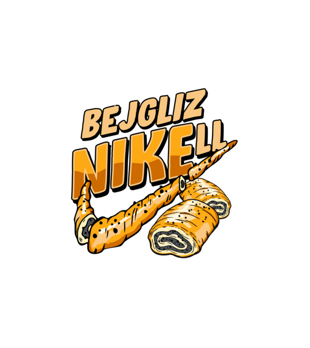 BejglizNikell minta fehér pólón