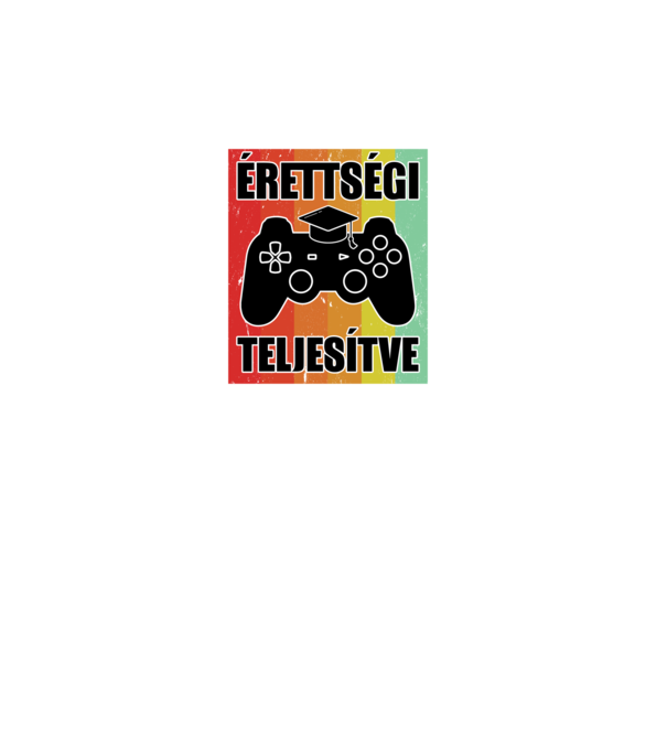 Érettségi teljesítve retro gamer minta türkiz pólón