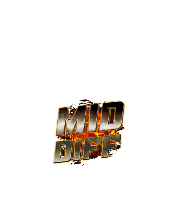 MID DIFF metalic fire minta fekete pólón