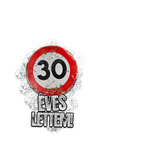 Speedlimit 30 éves minta fehér pólón