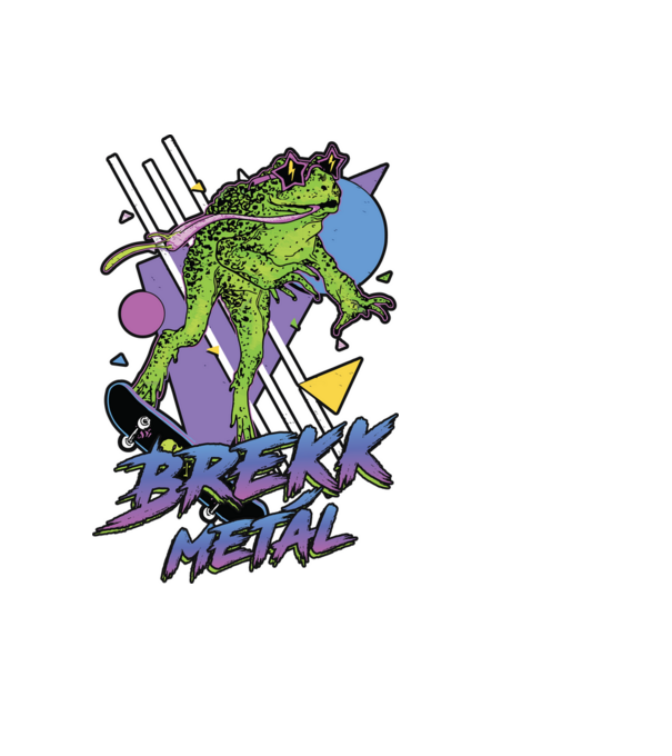 Béka Brekk Mettál minta fekete pólón