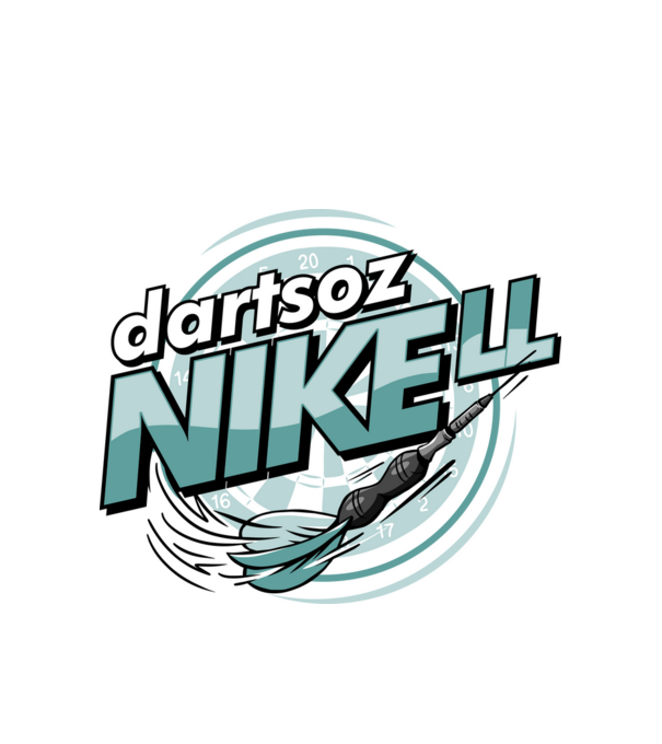 Dartsoznikell blue minta fehér pólón