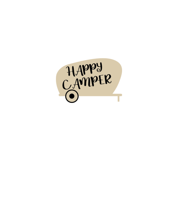 Happy camper text  minta fekete pólón