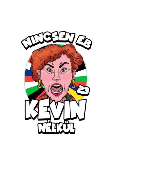 Nincsen EB Kevin Nélkül minta fekete pólón