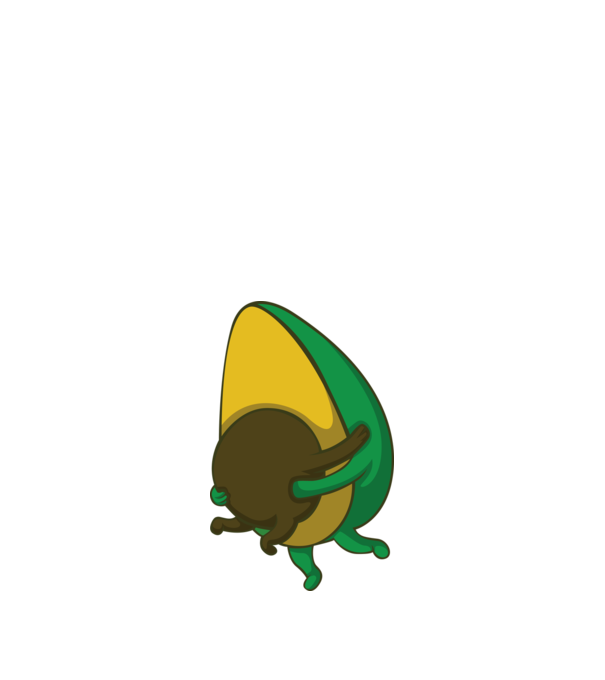 Avocado minta fehér pólón