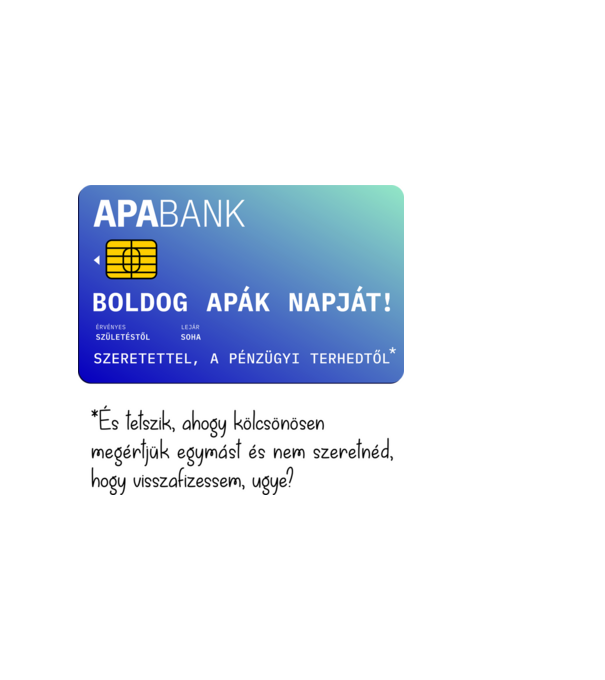 ApaBank minta fehér pólón