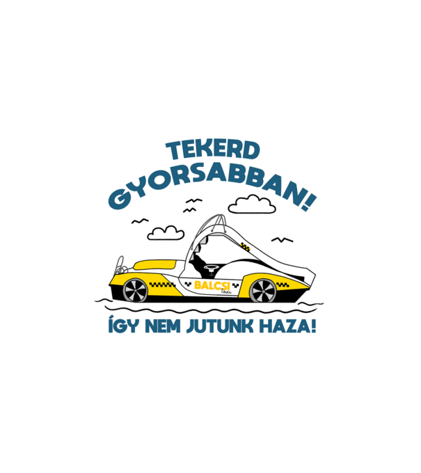 Balcsi Taxi minta fehér pólón