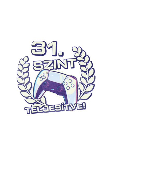 31. szint teljesítve PS5 v2 minta fehér pólón