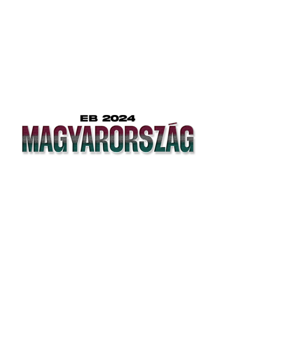 EB 2024 magyarország text minta fekete pólón