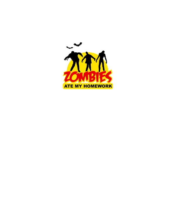 Zombies ate my homework minta fehér pólón