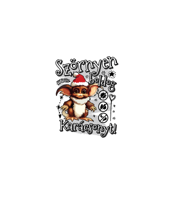 Szörnyeske karácsony minta szürke pólón