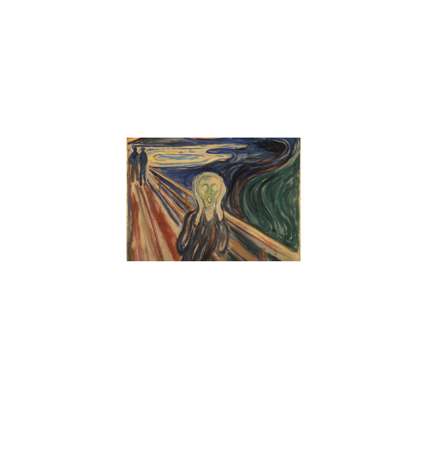 Munch Festmény Szájmaszk minta szürke pólón