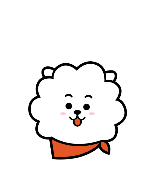 BTS CHIBI minta fehér pólón