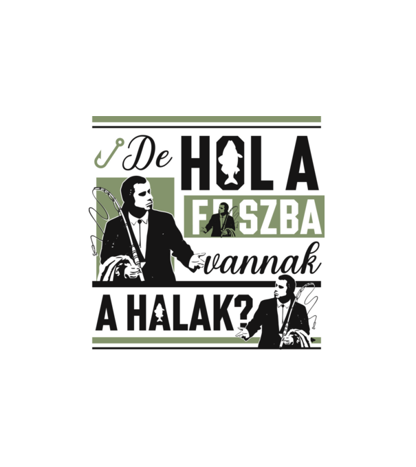 Hol a fszba vannak a halak minta fehér pólón