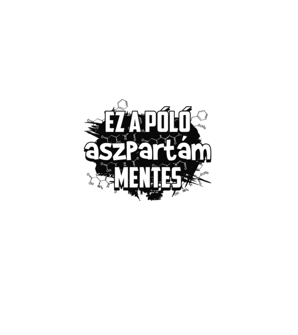 Aszpartám mentes fekete minta fehér pólón