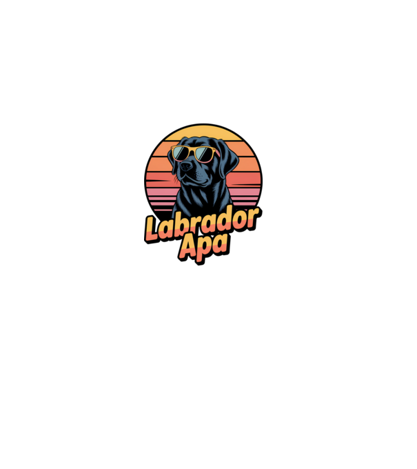 Labrador Apa minta fekete pólón