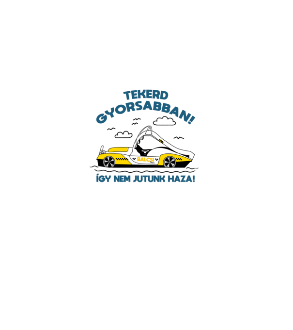 Balcsi Taxi minta fehér pólón