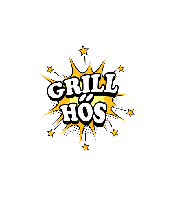 Grill Hős minta fehér pólón
