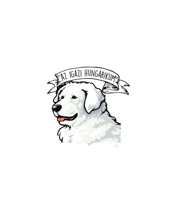 Hungarikum kutyáink kuvasz minta fehér pólón