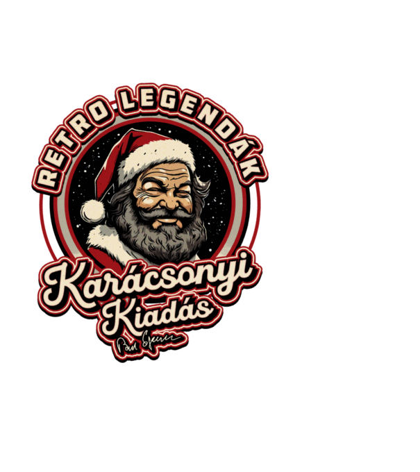 Retro Legenda Karácsony Bud Spencer textured minta fekete pólón