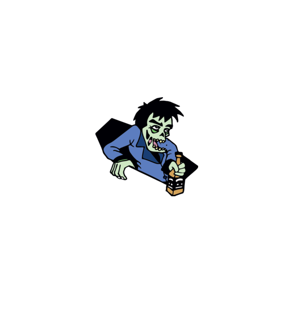 Drunk Zombie minta fehér pólón