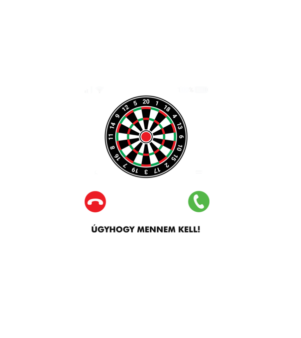 Hív a darts mennem kell minta sötétkék pólón