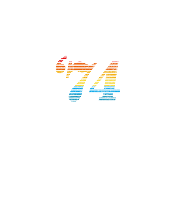 Retro születésnap 1974 minta fehér pólón