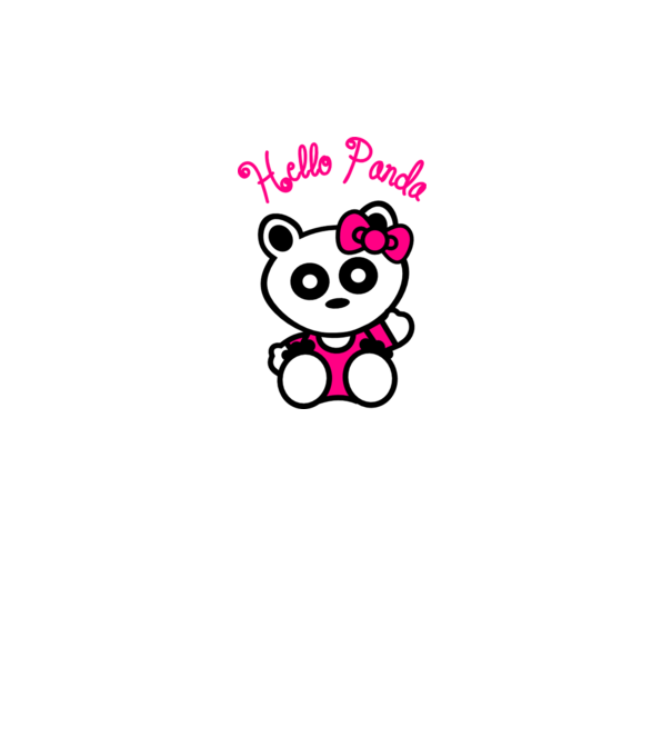 Hello Panda minta fehér pólón