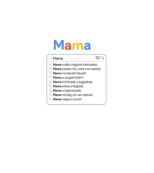 Google keresés MAMA minta fekete pólón