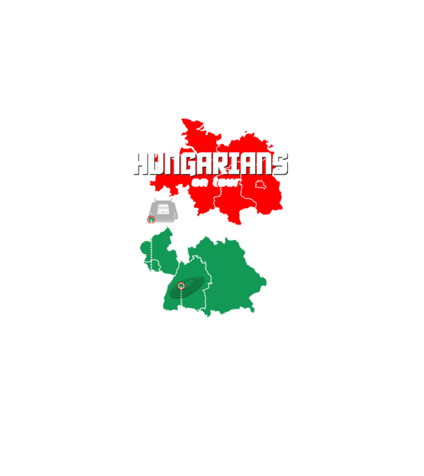 Futball EB 2024 HUNGARIANS ON TOUR fekete alapra minta fehér pólón
