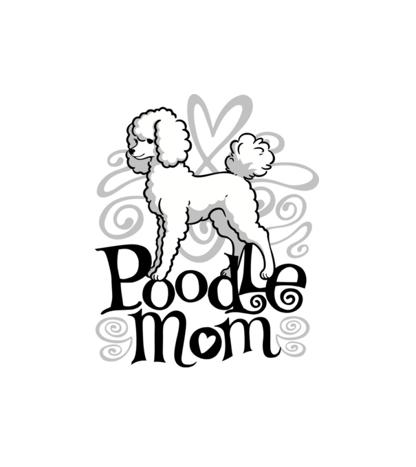 Uszkár Poodle Mom minta fehér pólón