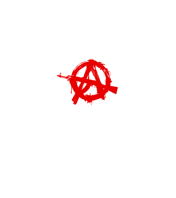 Akanarchy minta fehér pólón