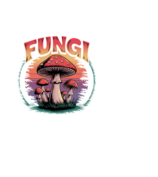 Fungi retro minta fehér pólón