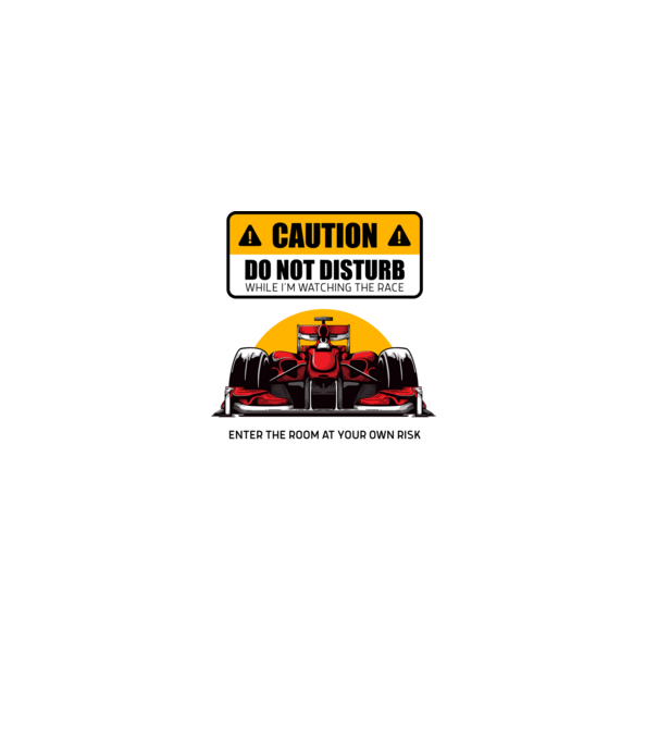 Forma 1 CAUTION DO NOT DISTURB RACE minta fekete pólón