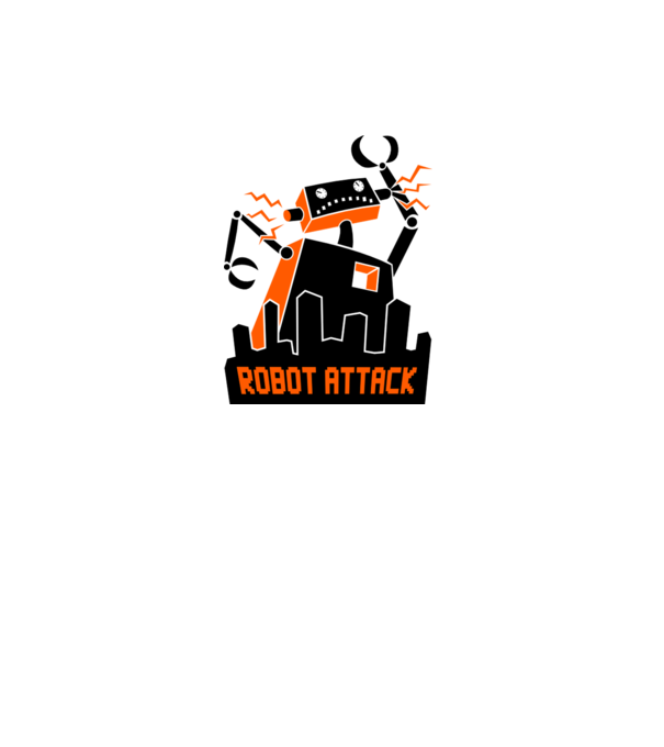 Robot Attack minta sötétszürke pólón