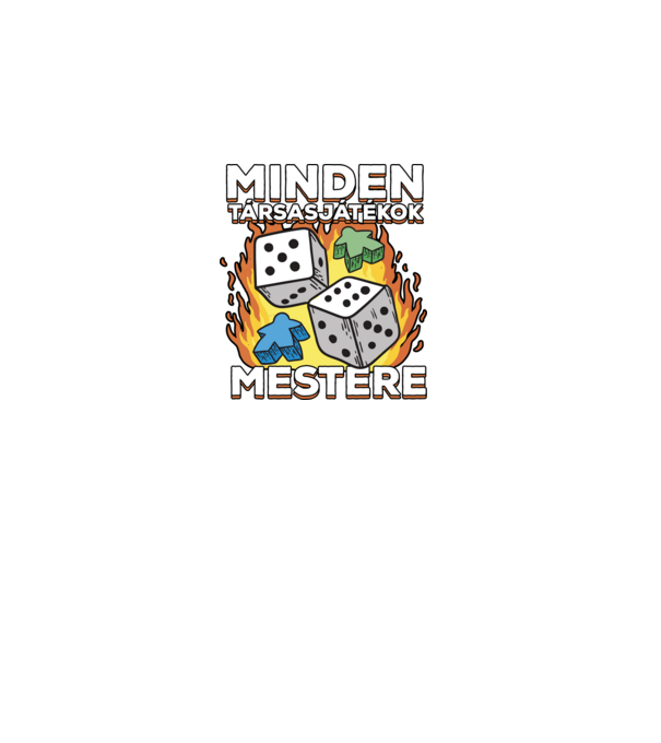 Társasjáték mester minta fekete pólón