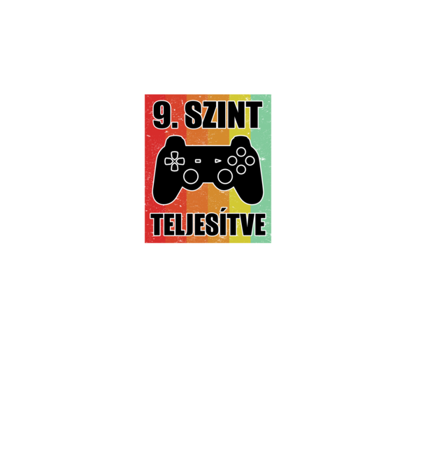 9 szint teljesítve retro gamer minta türkiz pólón