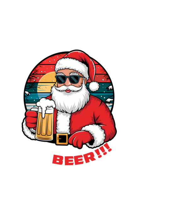 Ho ho hold my beer mikulás fekete póló minta fekete pólón
