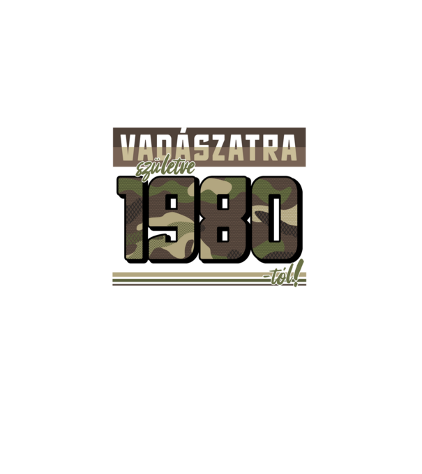 Vadászatra születve 1980-tól! minta szürke pólón