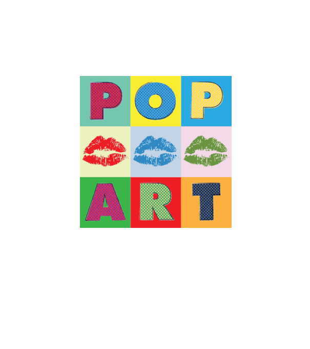 pop art minta fehér pólón