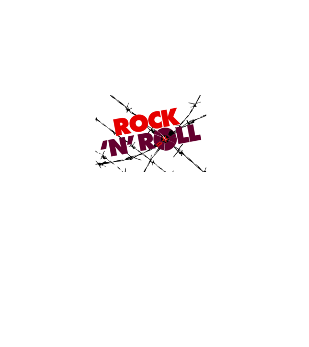 Rock-N-Roll-Wallpaper minta szürke pólón