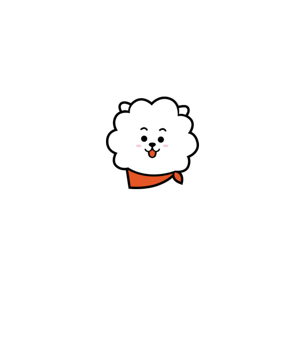 BTS CHIBI minta fehér pólón