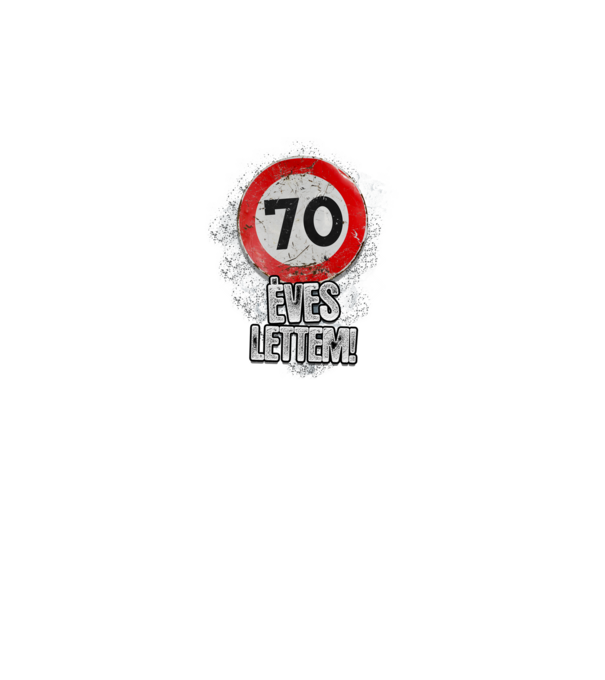 Speedlimit 70 éves minta fekete pólón