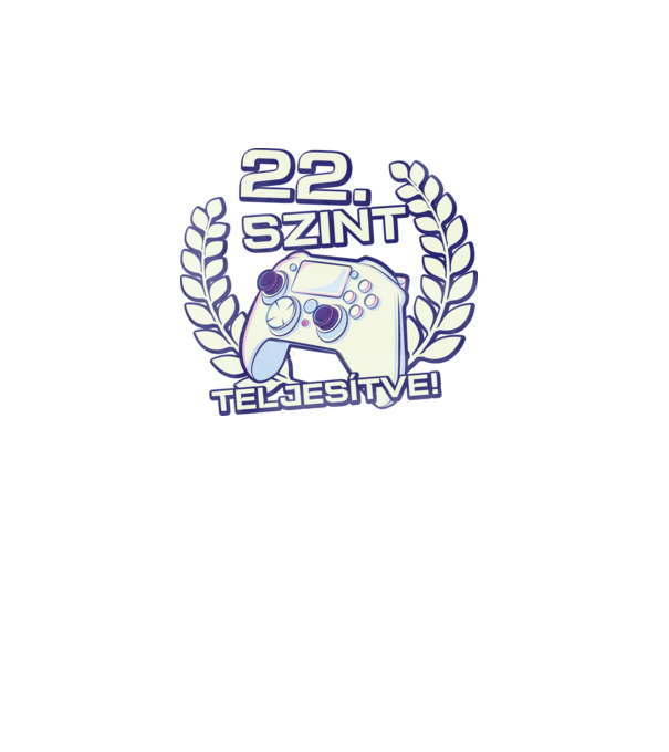 22. szint teljesítve minta türkiz pólón