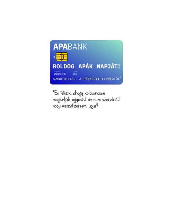 ApaBank minta fehér pólón