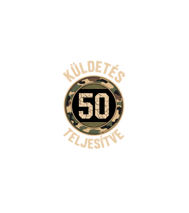 Küldetés teljesítve 50 minta szürke pólón