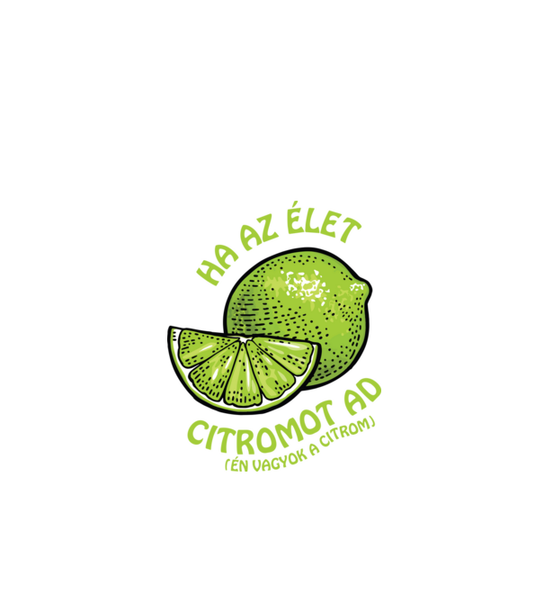 Tequila és citrom zöld minta fekete pólón