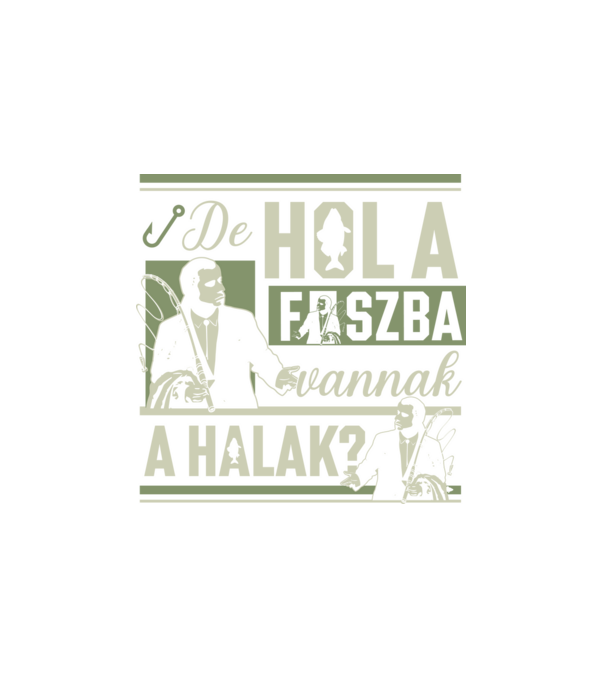 Hol a fszba vannak a halak minta fehér pólón